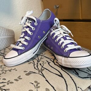 Converse Purple Canvas Sneakers with White Accents